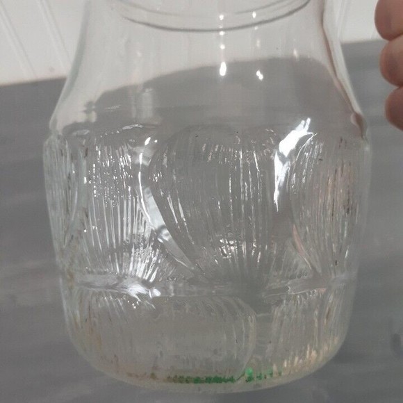 Vintage Clear Textured 7 Cup Glass Pitcher with Ice Lip - Picture 2 of 6